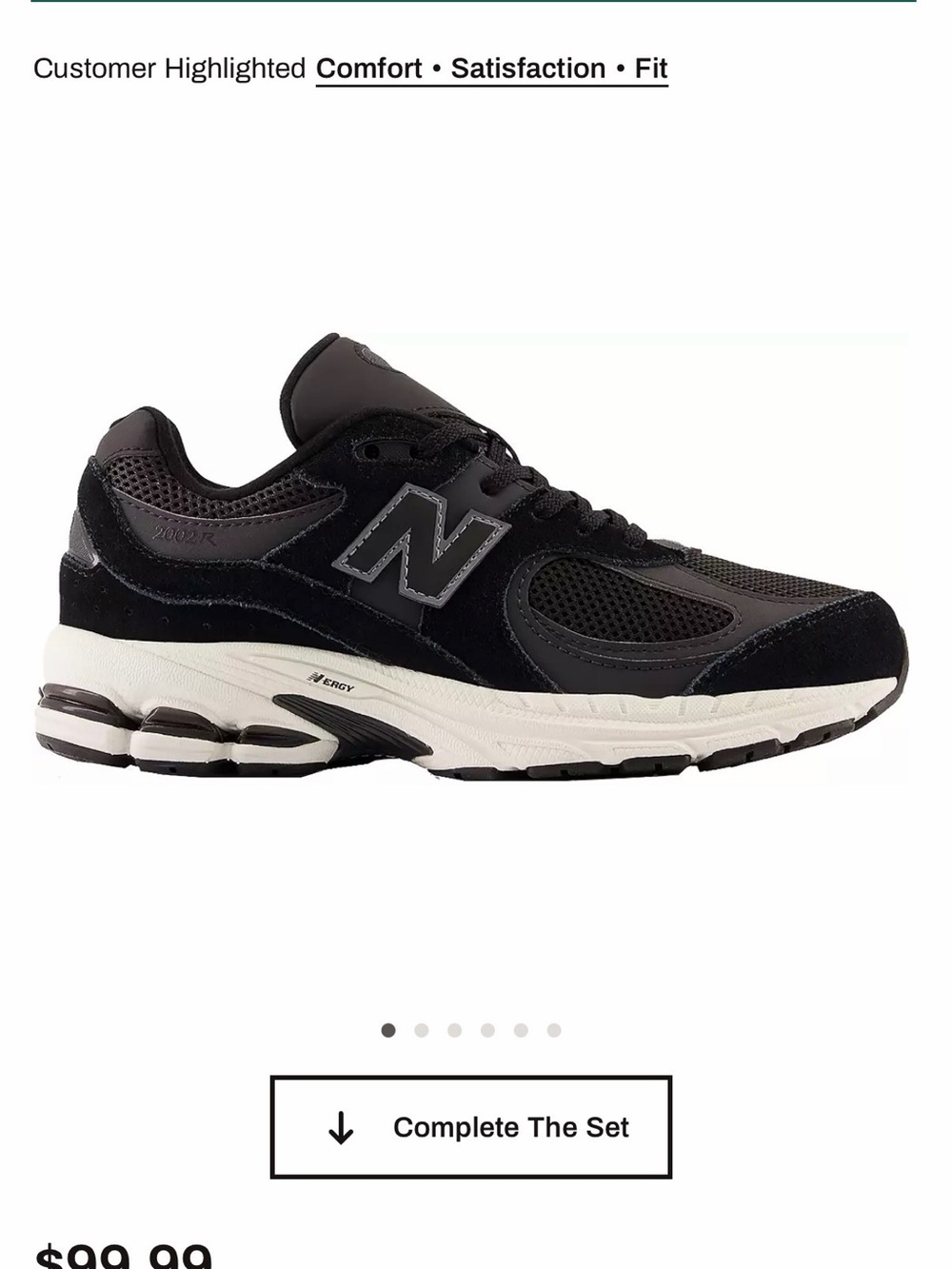 New Balance 2002R Black Athletic Sneaker